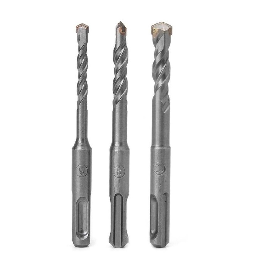 Carbide Tip SDS Plus Flat Hammer Drill Bits Electrical Hammer Drill 6 To 20 mm For Masonry Bricks Concrete Drilling Tool