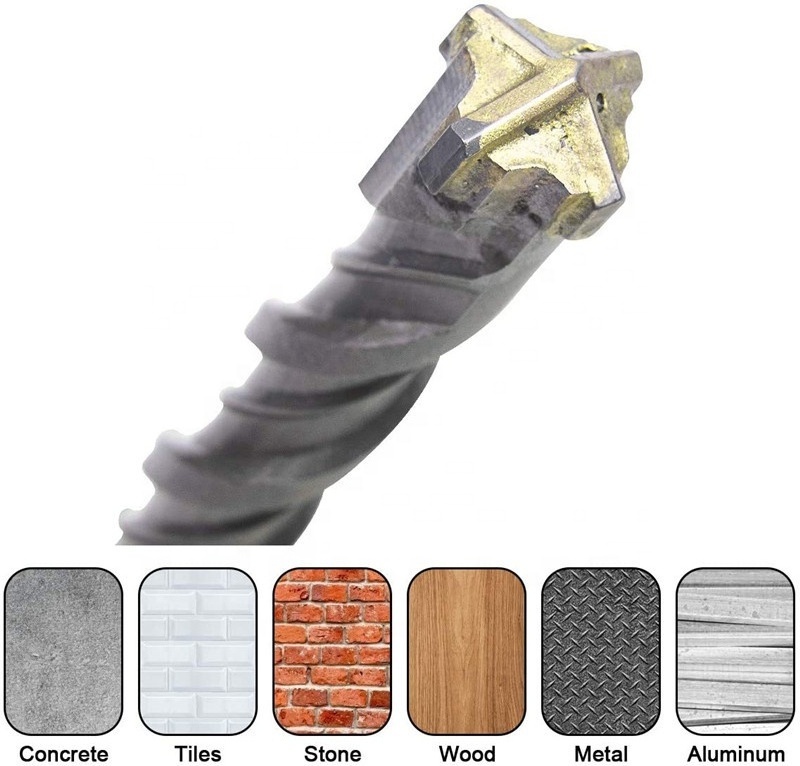 SDS Plus Drill Bits for Rotary Electric Hammer Drills Drilling Hole in Concrete Masonry Stone Tip Width 6mm 8mm