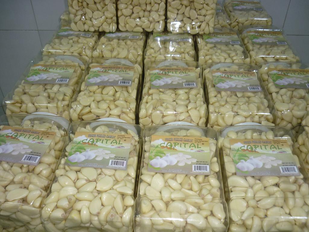 Sinofarm brand whole fresh Chinese peeled garlic cloves packed by vacuum for wholesale in container low price for sale in China