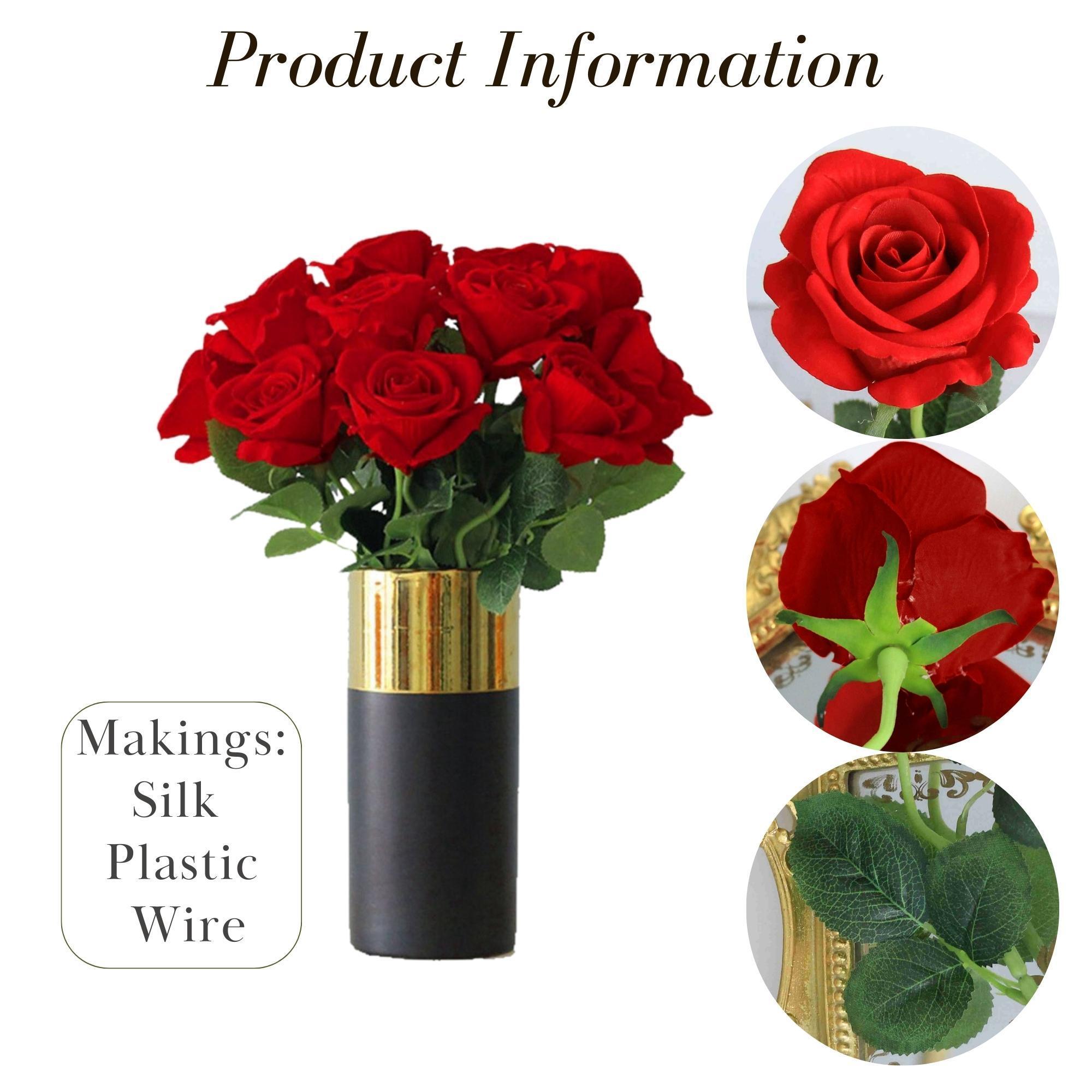 New Arrival Red Silk Roses Artificial Flower Heads Wholesale Rose Flower for Wedding Decoration Flower Arrangement