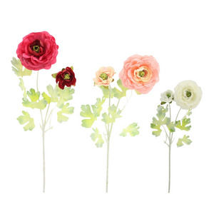 Wholesale Artificial Flower Bulk Artificial Ranunculus Stem Faux Silk Ranunculus Spray for Garden Home Decor Wedding Decoration