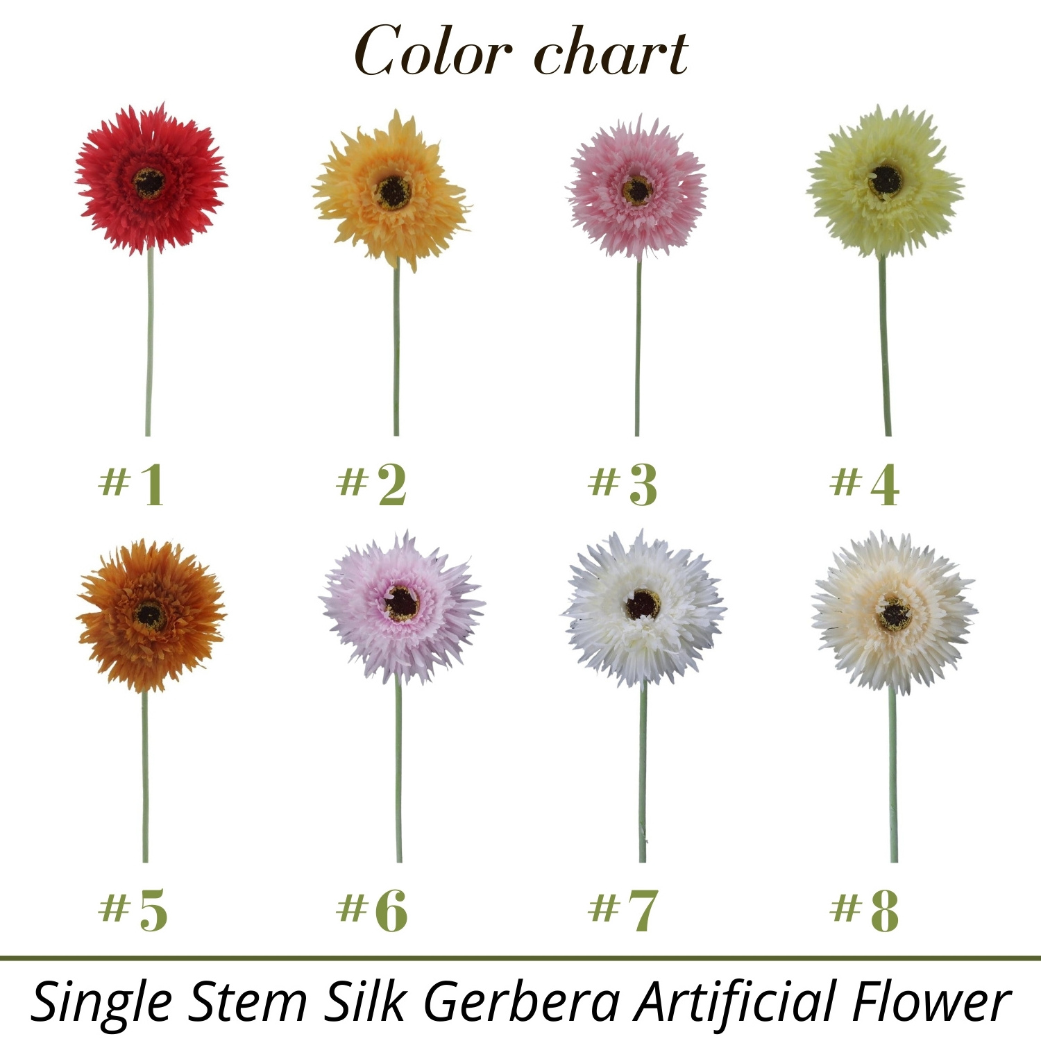 Faux Gerbera Daisy Spray Artificial Flowers Single Stem Silk Gerbera Artificial Flower for Home Living Room Wedding Decor