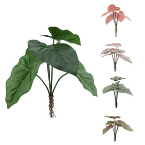 China Factory Price Artificial Plants Decoration Indoor Faux Plants with Lifelike Roots PEVA Artificial Caladium Plant