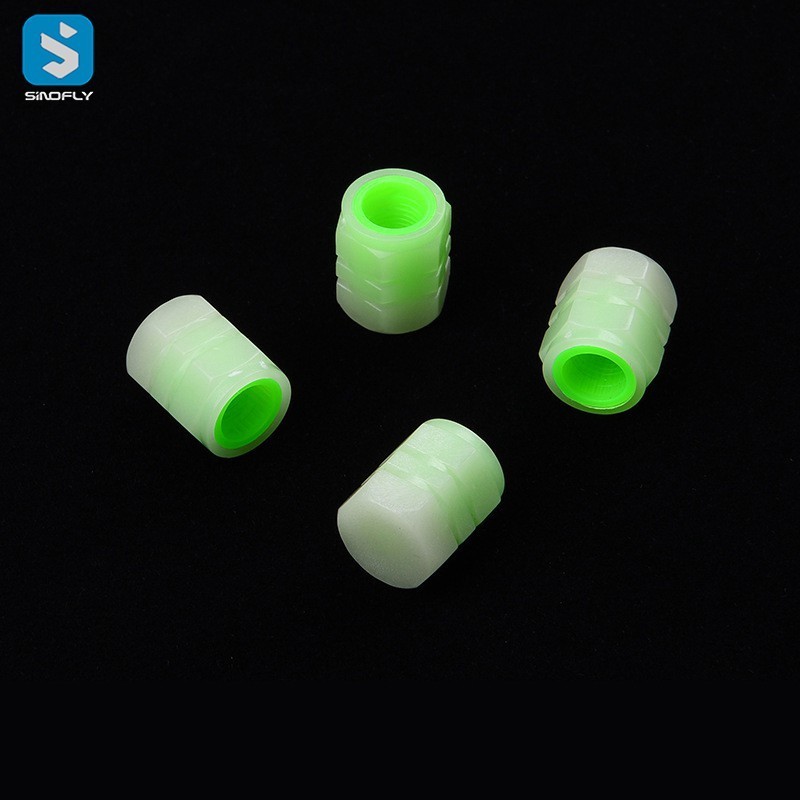 4pcs luminous car tire valve caps fluorescent car tire valve caps