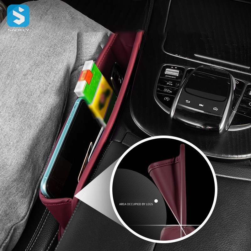 Leather Car Seat Gap Filler Storage Organizer Car Door Pocket Organizer