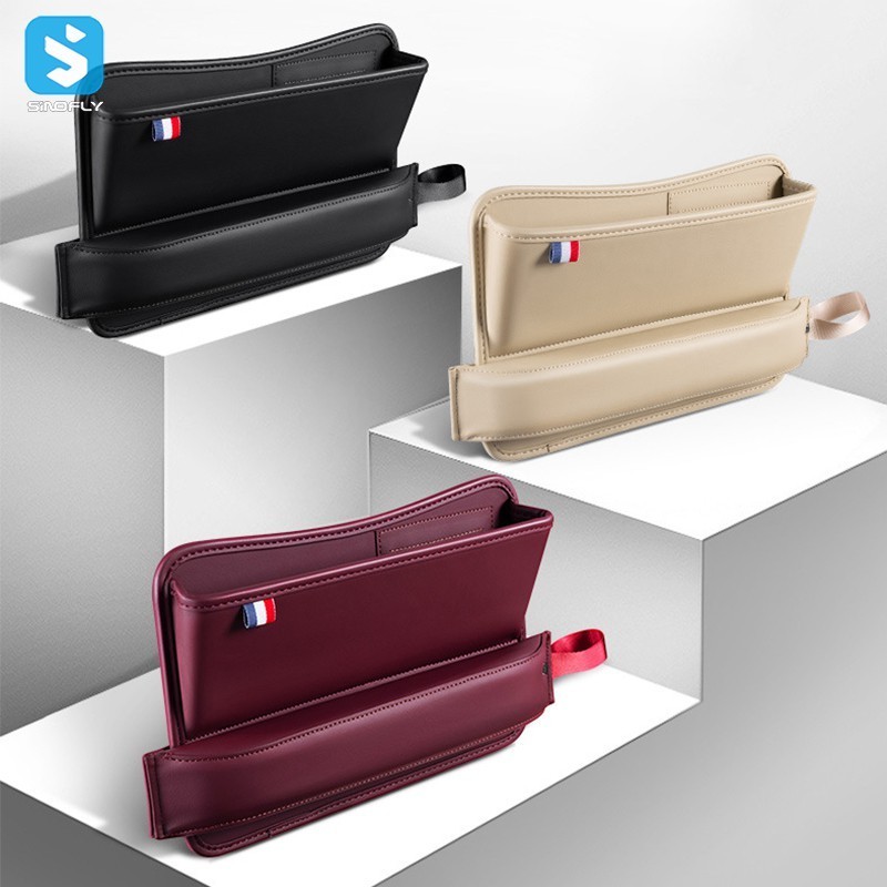 Leather Car Seat Gap Filler Storage Organizer Car Door Pocket Organizer