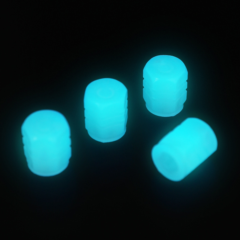 4pcs car tire valve cover luminous motorcycle vehicle valve luminous valve core cover