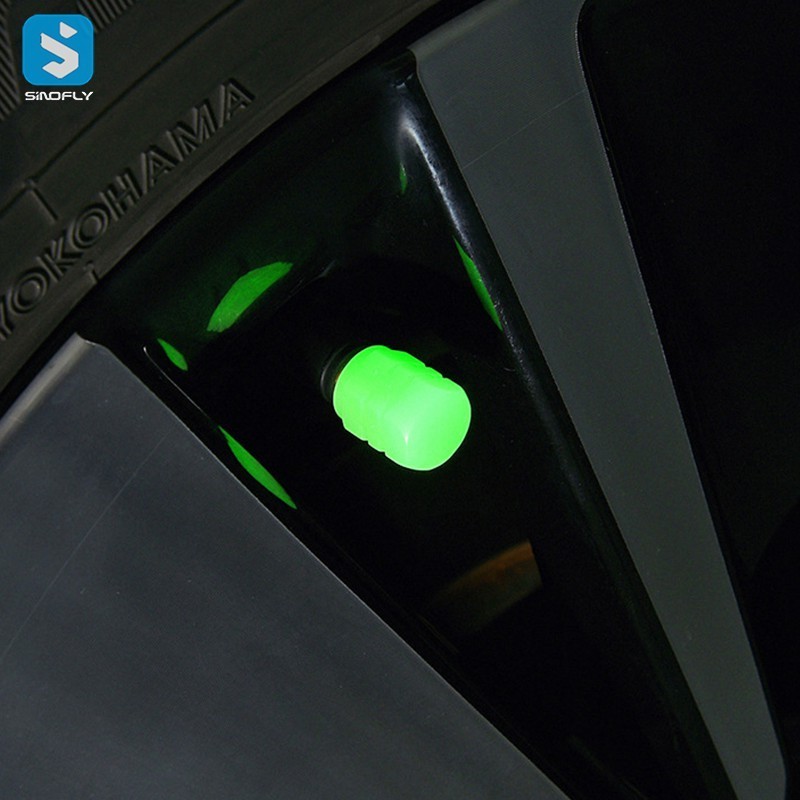 Fluorescent car tire stem valve cap glow in dark tire valve cover for cars