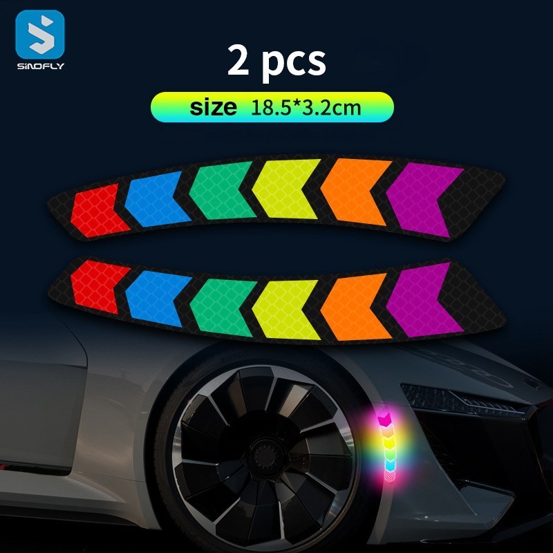 New design car reflective sticker night warning stickers colorful alarm reflective sticker for car