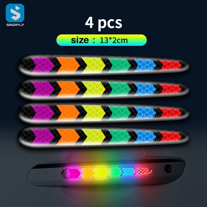 New design car reflective sticker night warning stickers colorful alarm reflective sticker for car