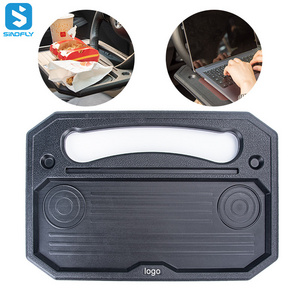 Car accessories universal auto Automobile Plastic Folding Car Swivel Food Snacks Cup Holder Car steering wheel tray table desk