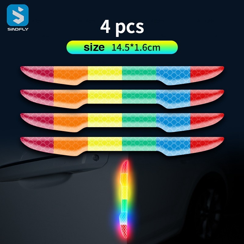 New design car reflective sticker night warning stickers colorful alarm reflective sticker for car