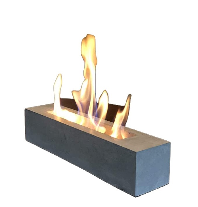 Home Heating Concrete Tabletop Firepit Stove Indoor Outdoor Decorative Table Ethanol Fireplace