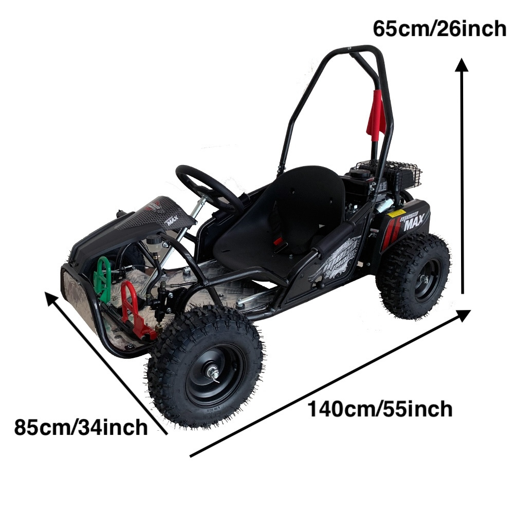 Top Quality Steel Frame Manual Start Up 25km/H Speed Kids Racing Go Kart For Sale