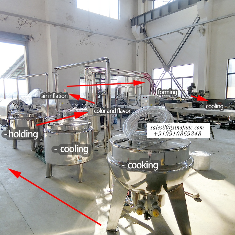 Fully Automatic High Quality Marshmallow Cotton Candy Making Machine / Marshmallow Production Line / Candy Confectionery Machine