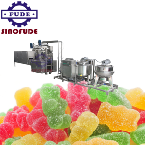 Full automatic soft candy depositing production line vitamin jam filling gummy bear making machine with Customized