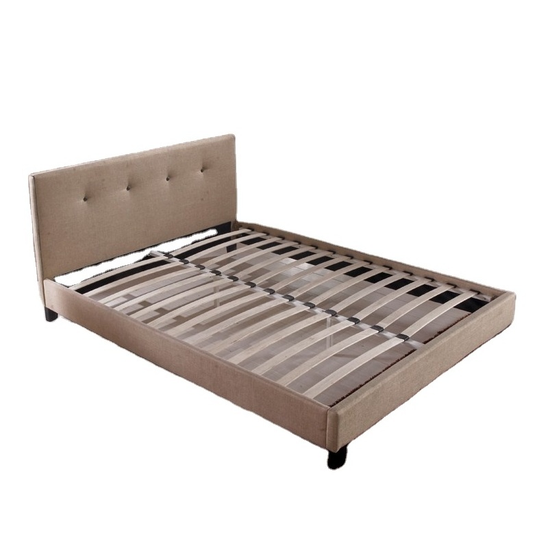 Free Sample new Design sleeping bed furnitureTufted Up-holstered Wooden Double Queen Size Beds