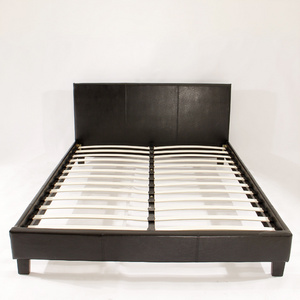 Fashion modern brand Black pu leather king double bed frame