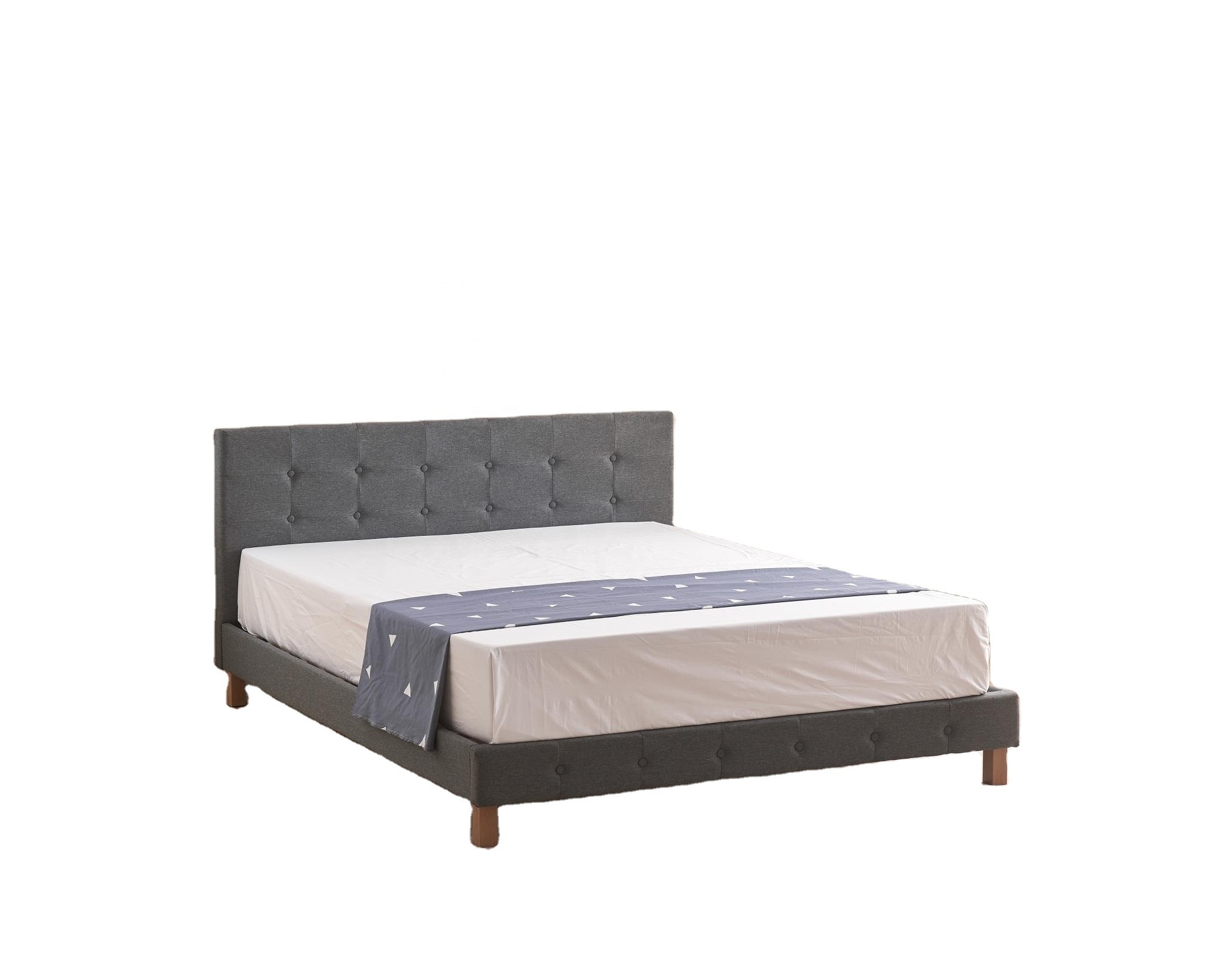 Tufted Headboard Fabric Single Double Queen King Smart Bed Frame