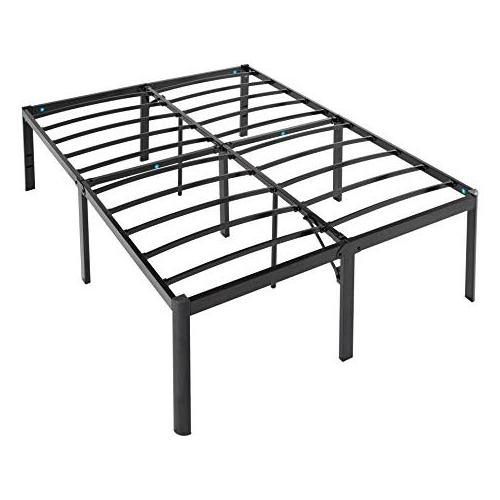 Best Price 14 Inch Black folding bed queen size Metal Platform Bed frame with Heavy Duty Steel Slat Mattress Foundation