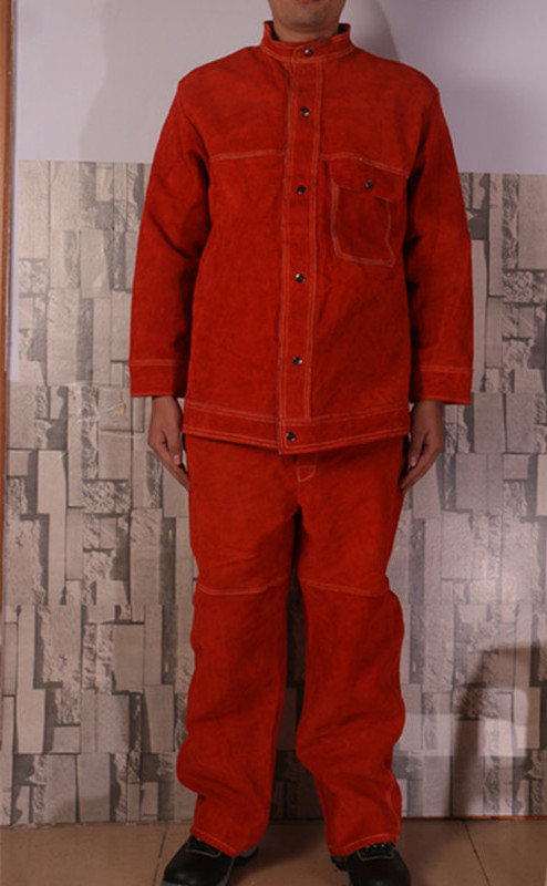 Electric Flame-Resistant Heavy Duty Leather Welding Suit welding arc mig suit/garment/jacket/trousers