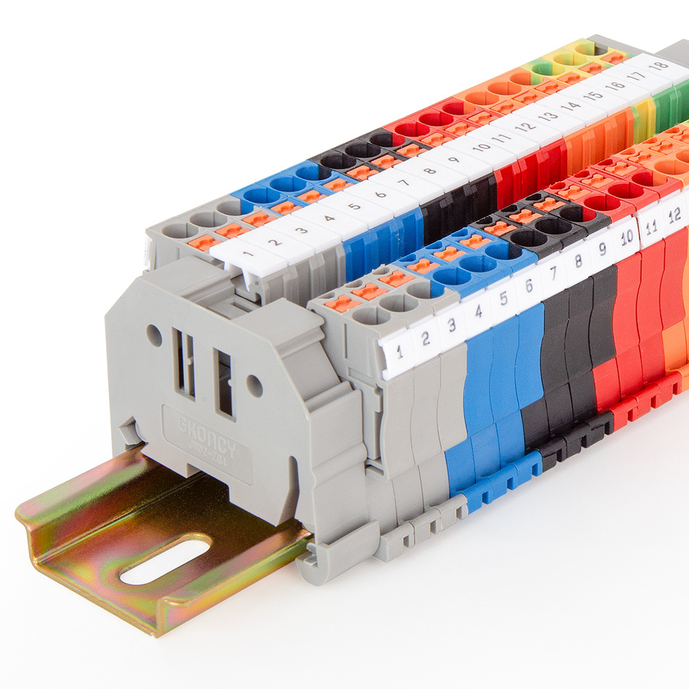 JWD1 2.5 Feed Through Terminal Block Push In DIN Rail Electric Universal Screw Terminal Block