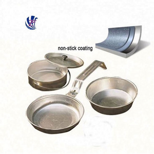 Wooden handle cooking pots pans stainless steel cookware set nonstick coating