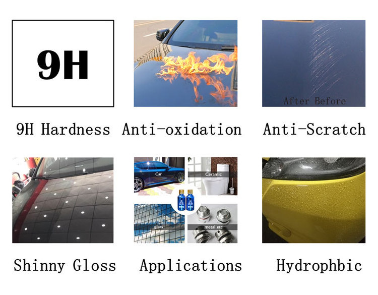 Multi-Function 9H nano super spray wax shine hydrophobic ceramic glass car coating Hydrophobic Top Coat Polish liquid armor Coat