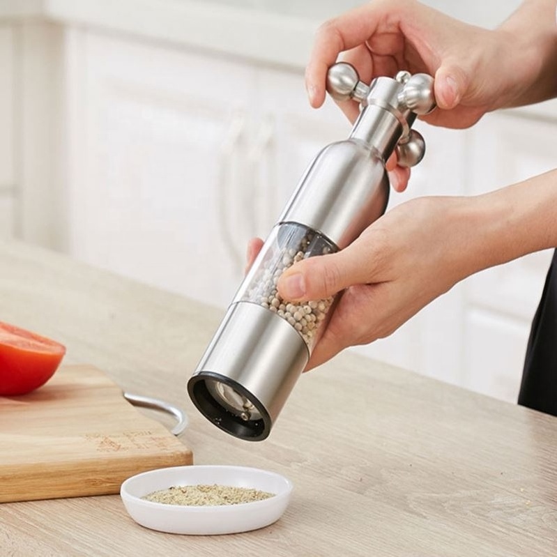 Stainless Steel Grinder Manual Salt Pepper Mill Ceramic Core Sesame Spice Gadgets