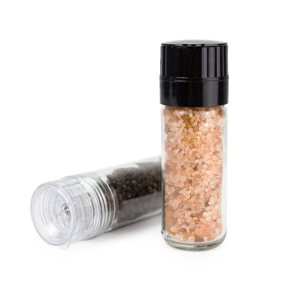 Wholesale Plastic Grinder Salt Pepper Spice Mill Manual Package Packing Container Glass Bottle Salt & Pepper Grinder