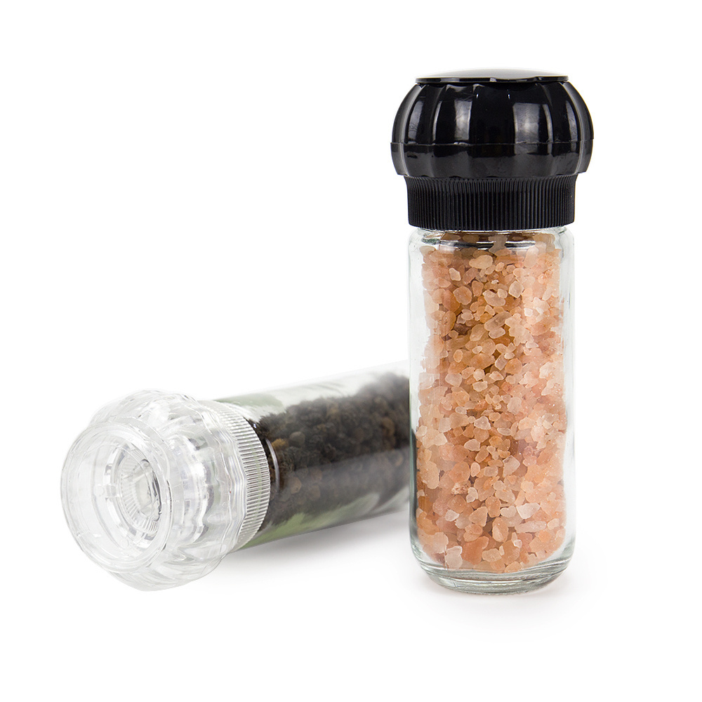 Wholesale Plastic Grinder Salt Pepper Spice Mill Manual Package Packing Container Glass Bottle Salt & Pepper Grinder