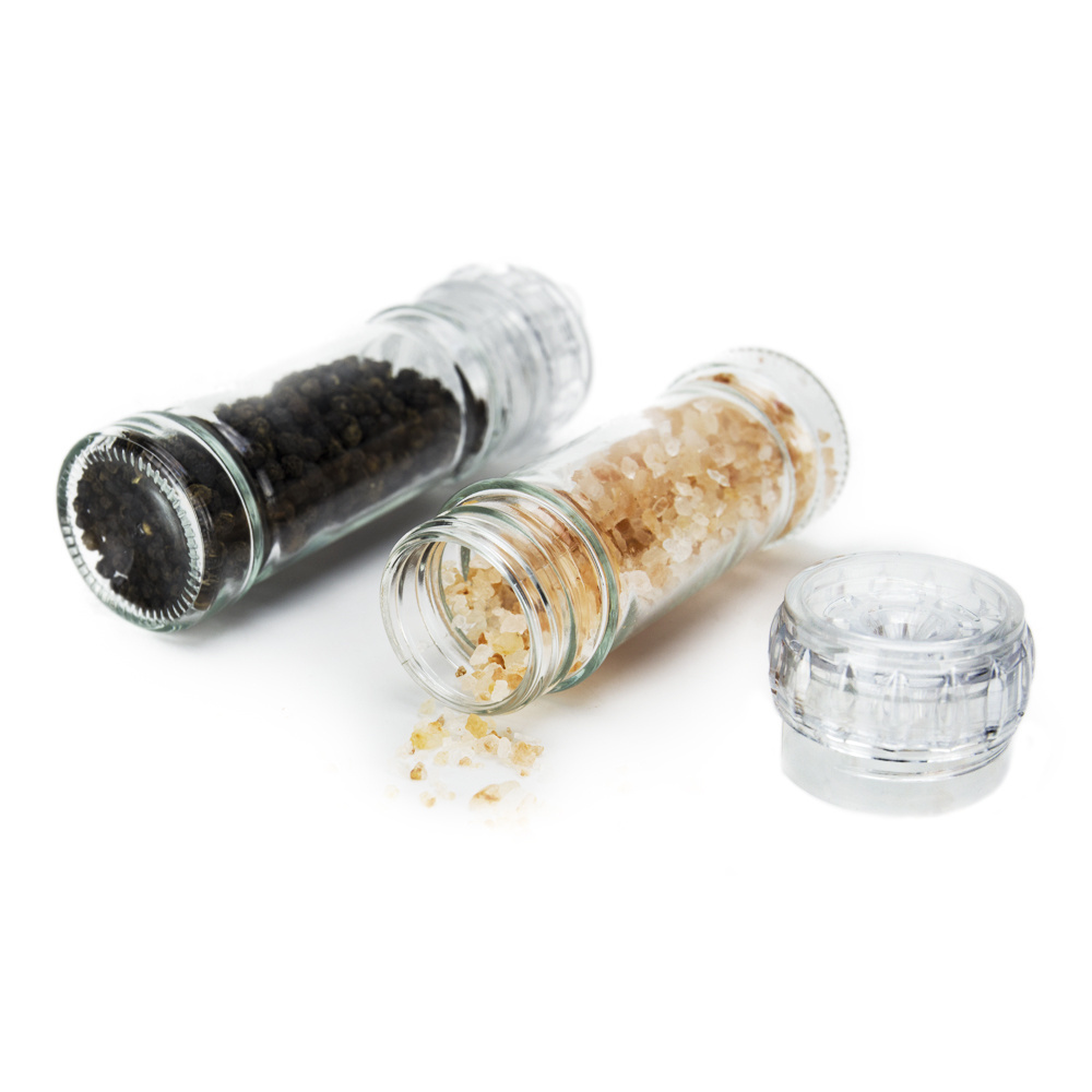 100ML Glass Manual Salt And Pepper Mill Spice Grinder With Hand Crank Refillable Mill