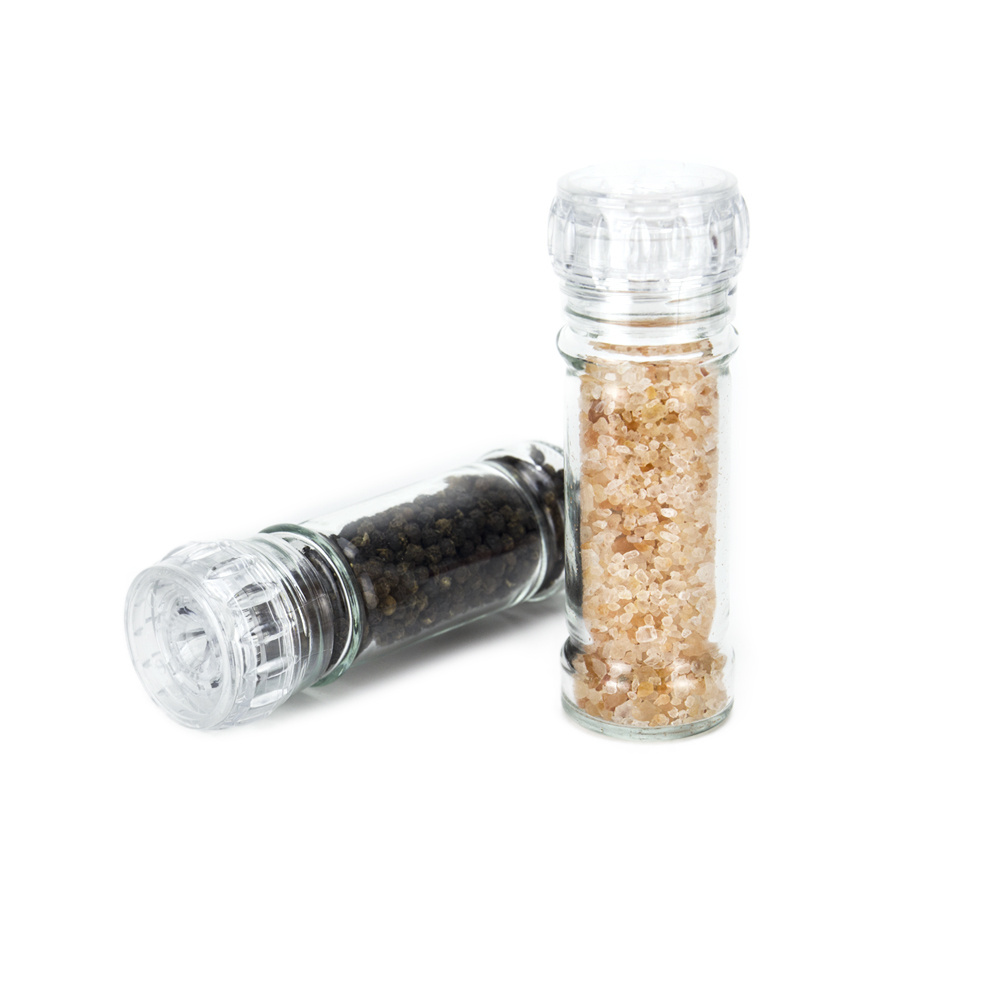 100ML Glass Manual Salt And Pepper Mill Spice Grinder With Hand Crank Refillable Mill