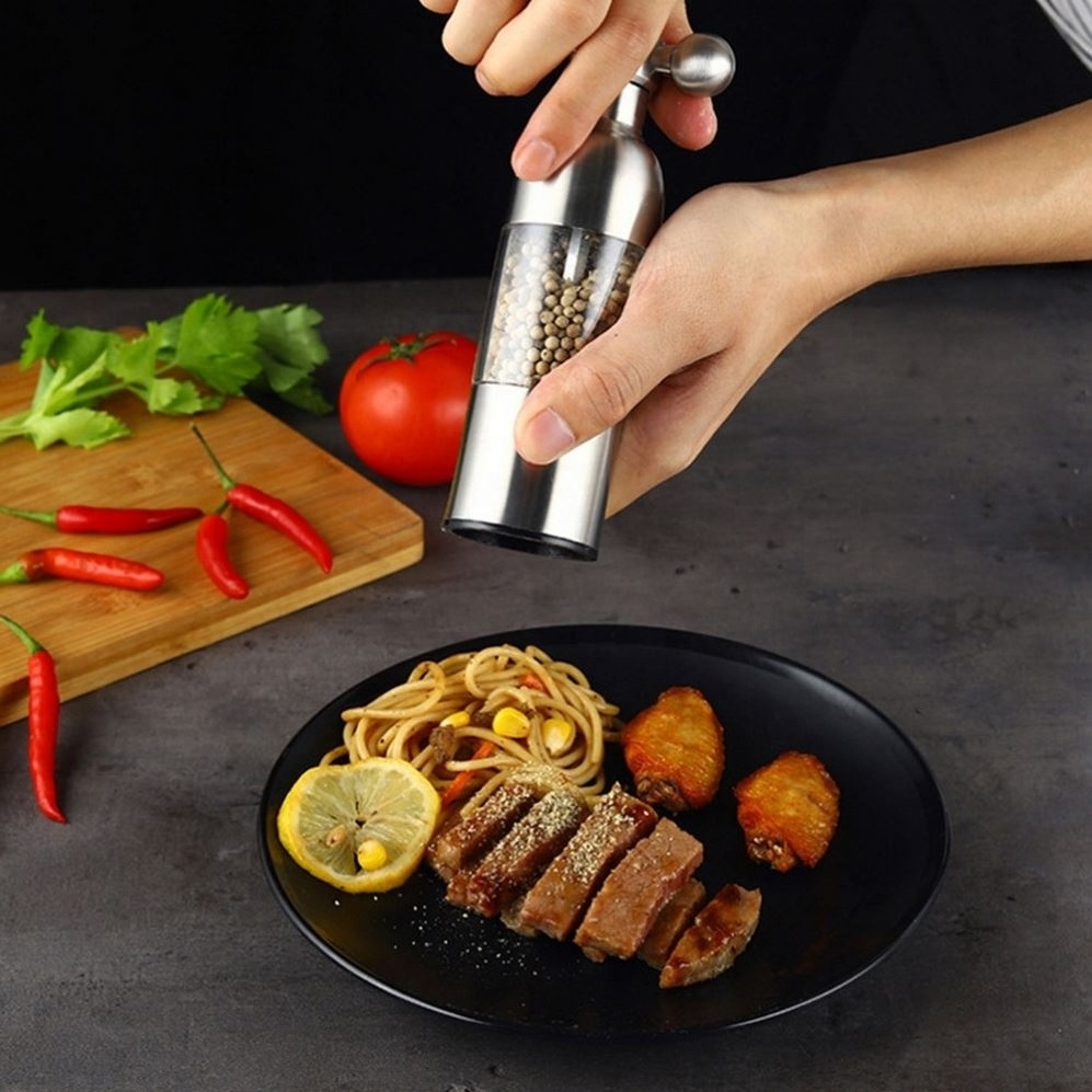 Stainless Steel Grinder Manual Salt Pepper Mill Ceramic Core Sesame Spice Gadgets