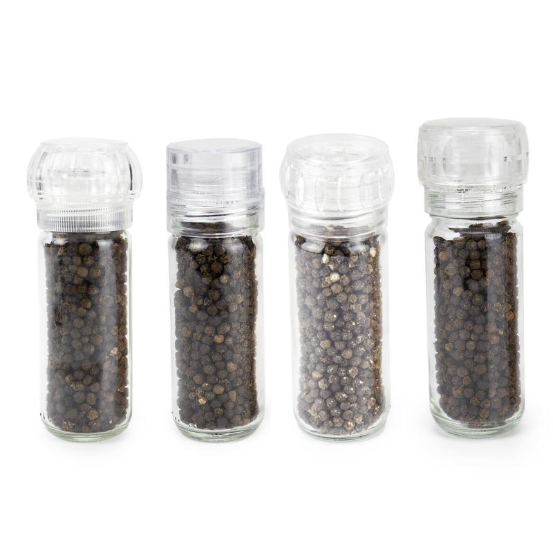 Wholesale Plastic Grinder Salt Pepper Spice Mill Manual Package Packing Container Glass Bottle Salt & Pepper Grinder