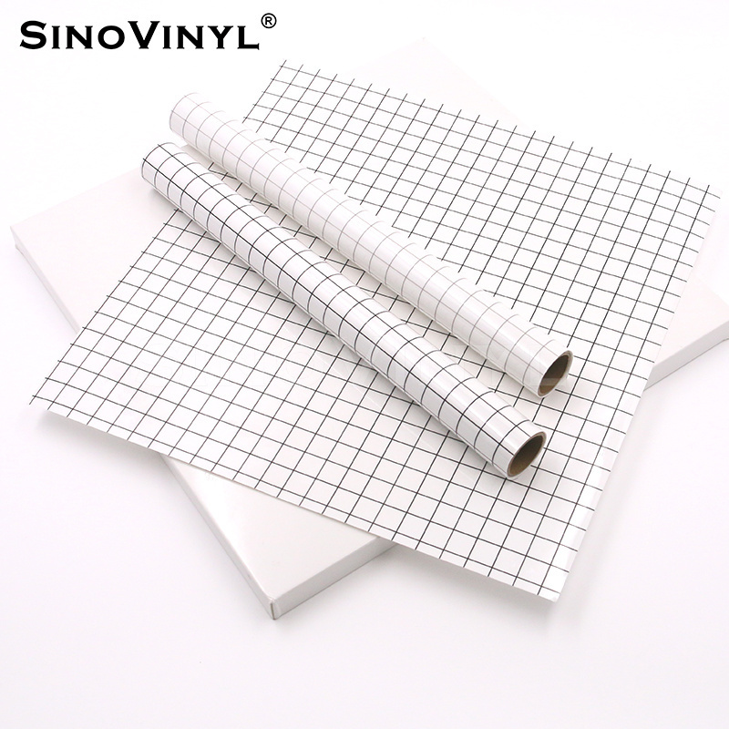 SINOVINYL Adhesive Paper Roll Film Transfer Tape Grey PET Material Clear Application Vinyl Medium Tack DIY Craft Reusable