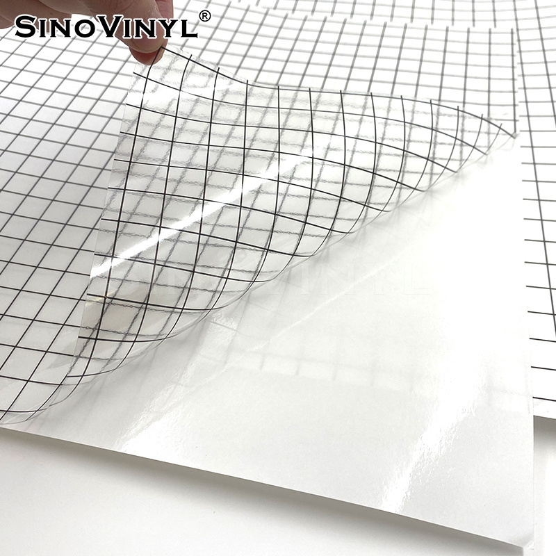 SINOVINYL Clear Self Adhesive Transfer Vinyl PET Film with measuring grid