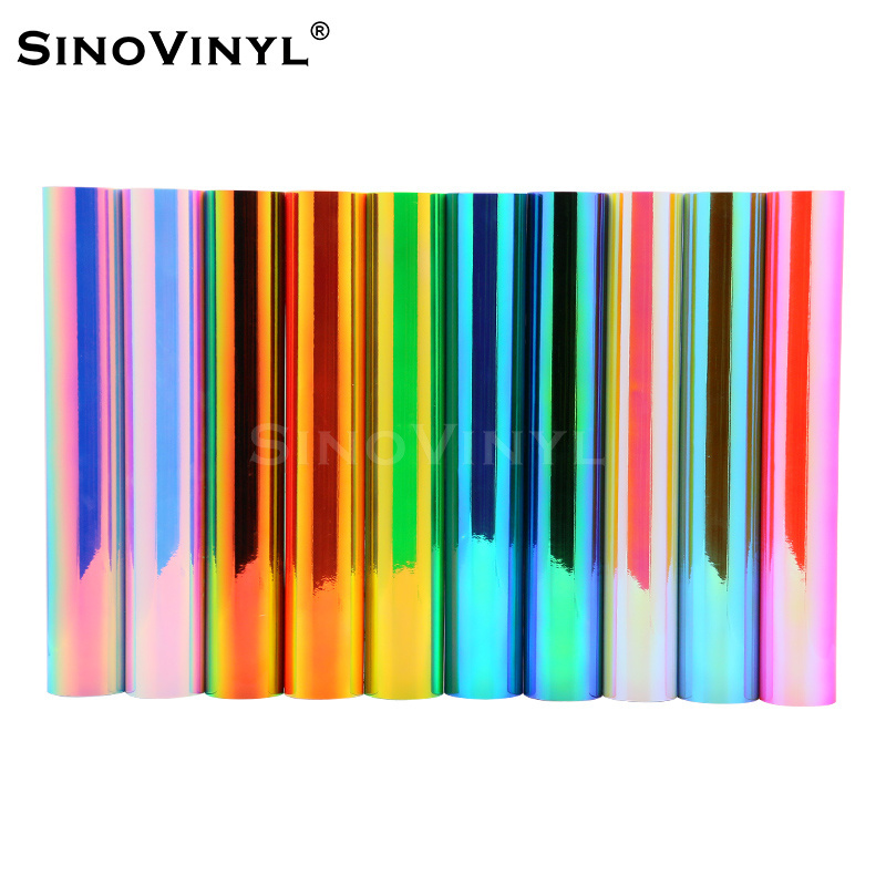 SINOVINYL Hot Sale Holographic Rainbow Graphic DIY Craft Vinyl Roll Oracal 651 Color Cut Permanent Vinyl