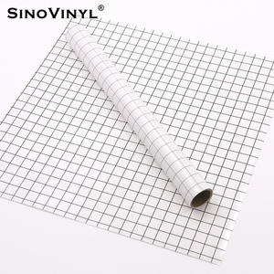 SINOVINYL Adhesive Paper Roll Film Transfer Tape Grey PET Material Clear Application Vinyl Medium Tack DIY Craft Reusable