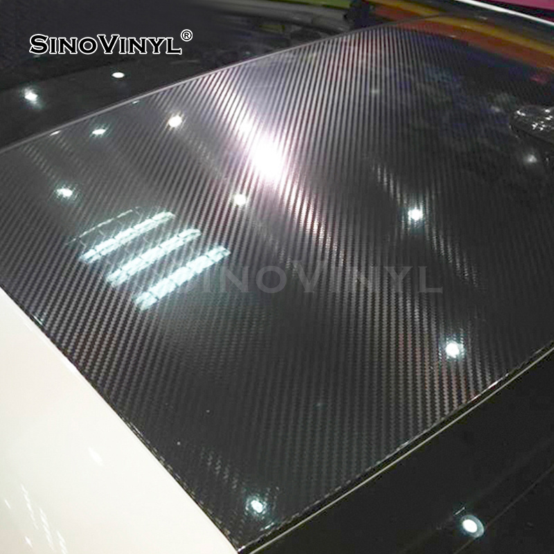 SINOVINYL Wholesale 1.52x18M/5x59FT Air Bubble Free 5D Carbon Fiber Black Car Wrapping Vinyl Film