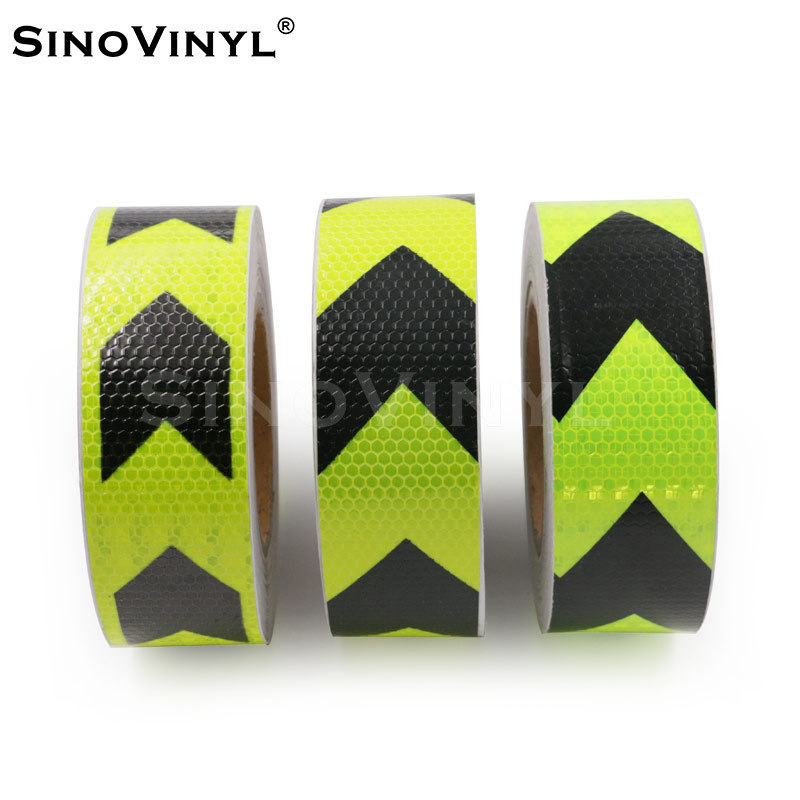 SINOVINYL Waterproof Red and Yellow Adhesive Safety Conspicuity Reflector Tape for Trailer Cars Trucks Outdoor Reflective Tape