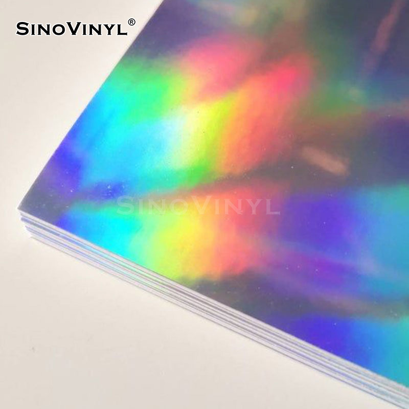 SINOVINYL Laser Vinyl Die Cut Logo Sticker Printable Holographic Sticker for Roland Printing Machine