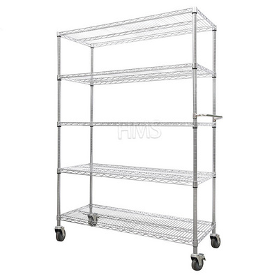 NSF Approved Chrome Wire Shelving Steel Wired Shelving With Wheels