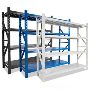 200kg/Layer Adjustable Shelving 4 Layers Boltless Metal Steel Racking Warehouse Storage Stacking Longspan Racks For Garage