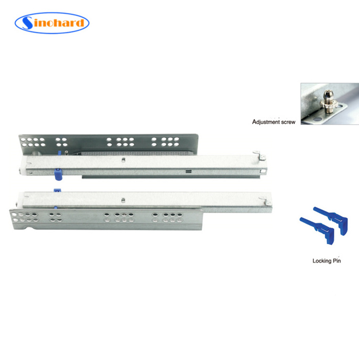 SINOHARD EURO Type Furniture Cabinet Hardware Push to Open Hidden Rail Undermount Drawer Slide