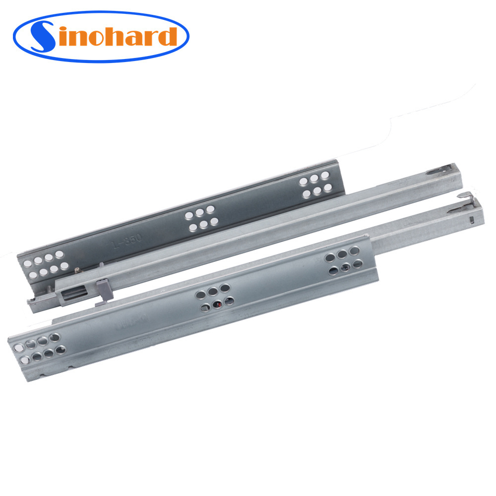 SINOHARD Full Extension EURO Telescopic Channel Noiseless Glides Drawer Slides Undermount