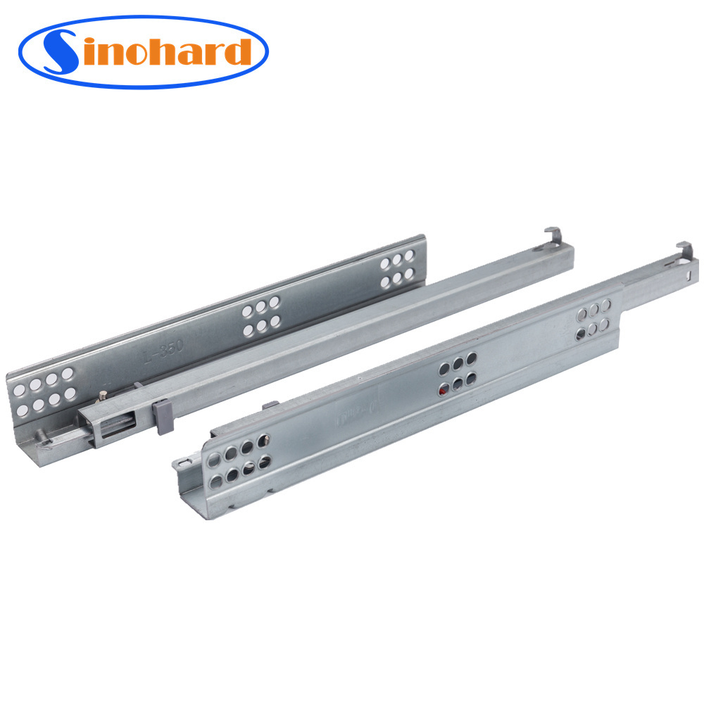 SINOHARD Full Extension EURO Telescopic Channel Noiseless Glides Drawer Slides Undermount