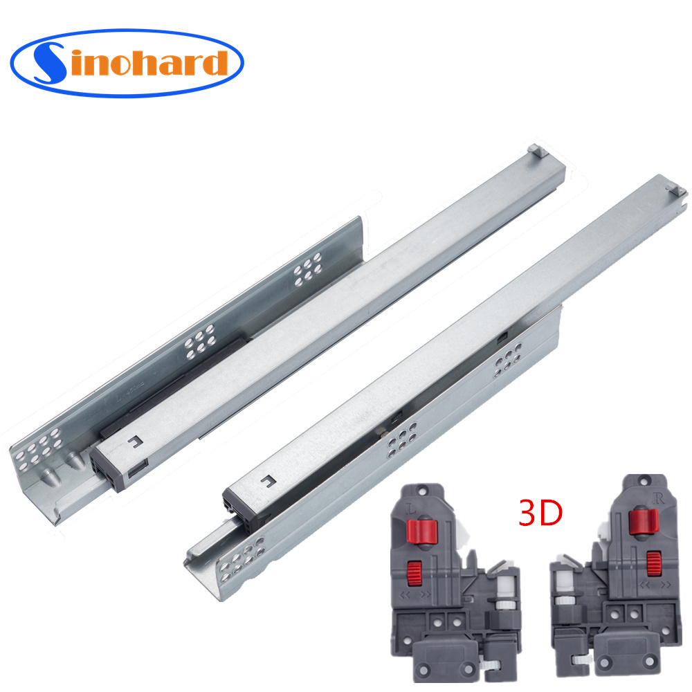 SINOHARD Invisible EURO Type Smoothly Operation Cabinet Rail Undermount Drawer Slide