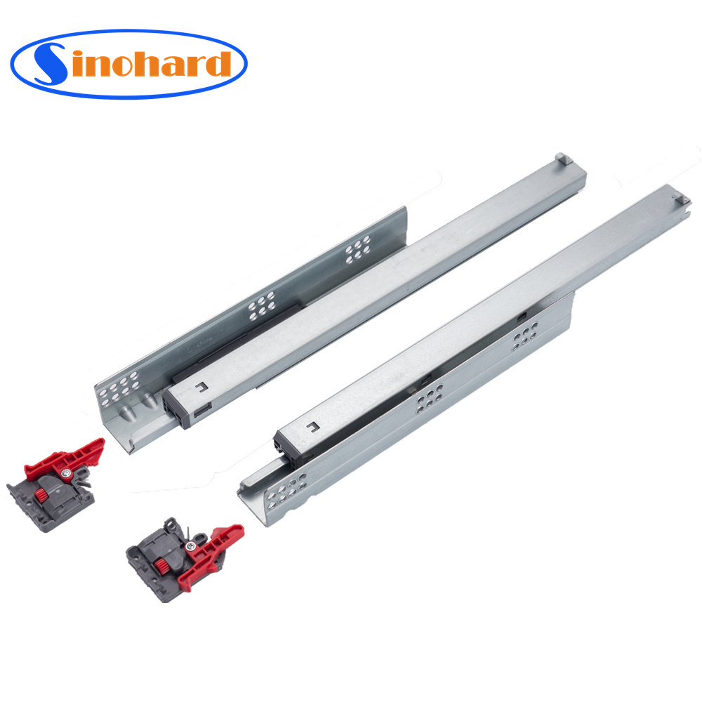 SINOHARD Undermount Telescopic Channel EURO Type Triple Extension Invisible Drawer Slide