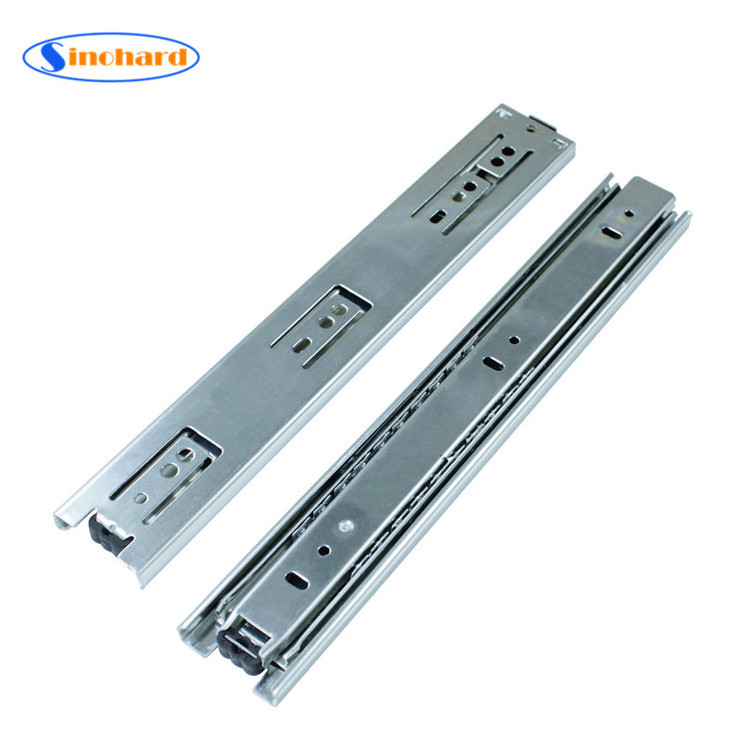 SINOHARD Stainless Steel Drawer Slides Ball Bearing Full Extension 45mm kitchen Telescopic Channel Drawer Rails